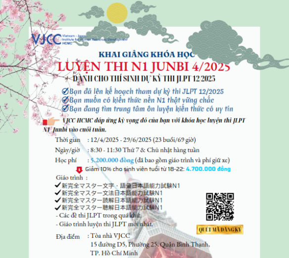 KHAI GIẢNG KHOÁ HỌC LUYỆN THI N1 JUNBI 4/2025