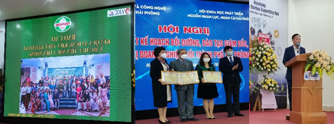 ベトナム・日本人材開発インスティチュートは、ハイフォン市人民委員会から、同市の企業経営者育成計画への貢献が認められ表彰を受けました。